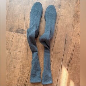 Gray Thigh High Sock Boots Size 9
